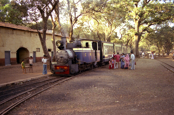 Train at the Matheran terminus 1979