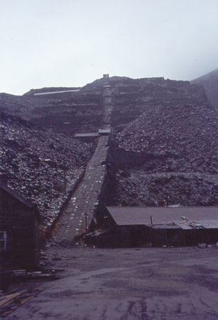 A view of the main incline circa 1973 with the mill area still virtually intact prior to the building of the power station.