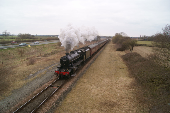 48151 0n the Welsh Borders Steam Special near Rossett on the Chester to Wrexham line.01/04/13