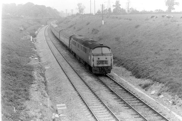 A rather ruffy looking Class 52 'Western' diesel hydraulic near Frome in the mid-70s