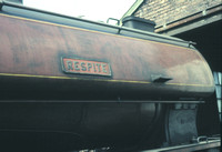 'Respite'- Giesel fitted 'Austerity', Hunslet built works number 3696 of 1950, outside the shed at Astley Green