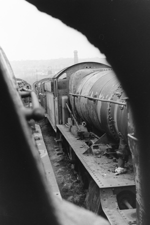 Ex Great Western, probably a 'Hall', seen through the cab window od another loco.