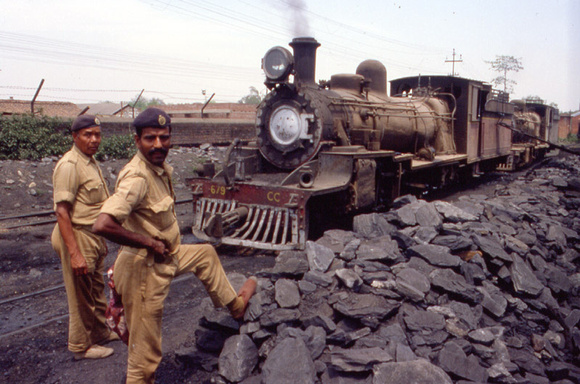 CC class pacific by the coal stack at Ranchi