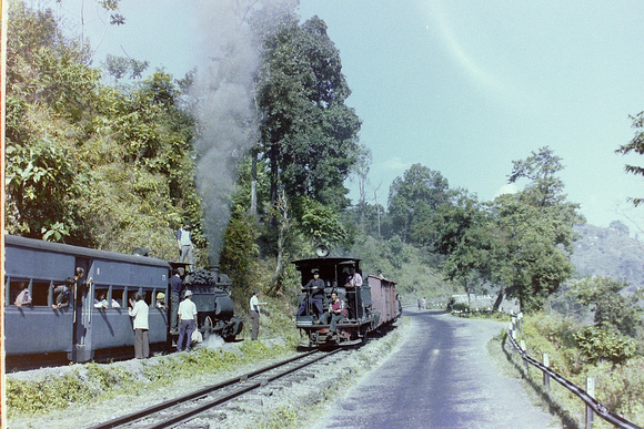 A service train crosses the IRS special in 1980