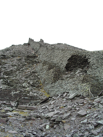 The massive stone embankment at the upper part of the Garret side inclines