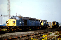 Class 40. renumbered into the 97xxxx series for departmental work, at Speke, Liverpool.