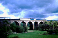 Class 50 on Long Marton viaduct with a diversion from the West Coast main line. This was when the S % C was at its lowest point with the only regular traffic being loco hauled stopping services