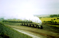 An 'Austerity' heads for the exchange sidings, viewed from the spoil tip.