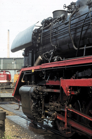 Front end of a '44' 2-10-0 at Bw Saalfeld
