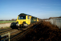 70004 aproaching Fiddlers Ferry Power Station on the freight only line from Warrington. 23.01.12