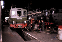 Mallet 99-5903 and 2-10-2 tank 99-0245 in the workshops at Wernigerode Westerntor