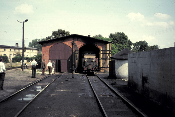 Locomotive depot at Insko on the line from Stargard. July 1975