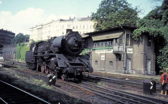 East German 03 pacific 03.2135 at Szczecin station having worked in from Berlin