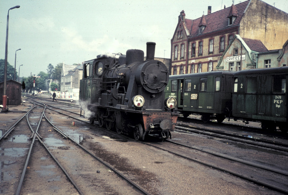Tyn6.3636 a 2-6-2 tank at Gryfice on the metre gauge system in northern Poland