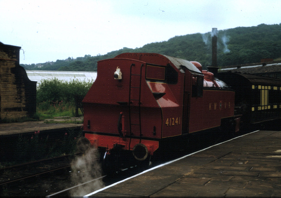 Ivatt 2-6-2 tank 41241 at Keighley in early preservation days