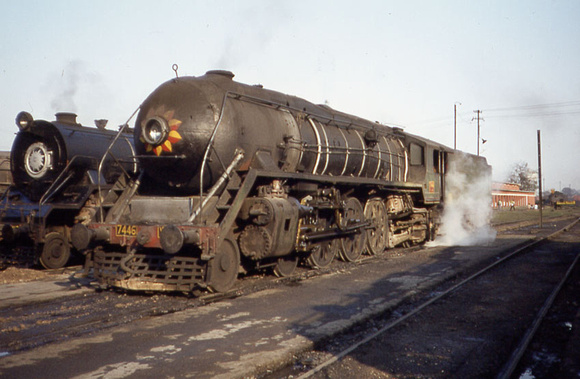 WP pacific 7446 at Asansol depot.1980