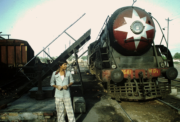 WP 7641 at Agra with my guide to the depot. 1984