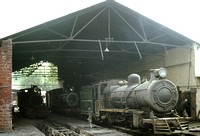 Gwalior shed with a selection of locos in residence.1983