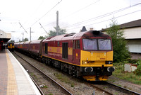 60065 at Warrington Bank Quay on coal hoppers for Fiddlers Ferry Power Station. 13.08.12