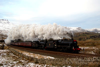 Black 5s 44871 and 45407 on the Winter Cumbrian Mountain Express 28/01/12