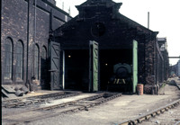 Engine shed at Holwell Foundry, 'No 18' just visible through the doors