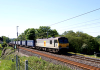 90036 on a container train at Bay Horse on the West Coast mainline. 26.05.12