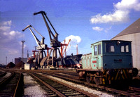 Drewry diesel at Duke Street. the cranes in the background load scrap metal and the Rea locos assisted in this work