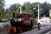 South Tynedale Railway 'Helen Kathryn', built by Henschel of Germany in 1948, in Alston station.1994