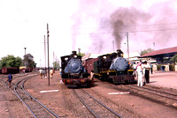 A busy scene in Gwalior station - note the immaculate trackwork in the yard