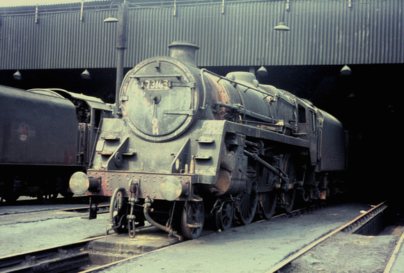BR Class 5 73143 at Patricroft shed after closure